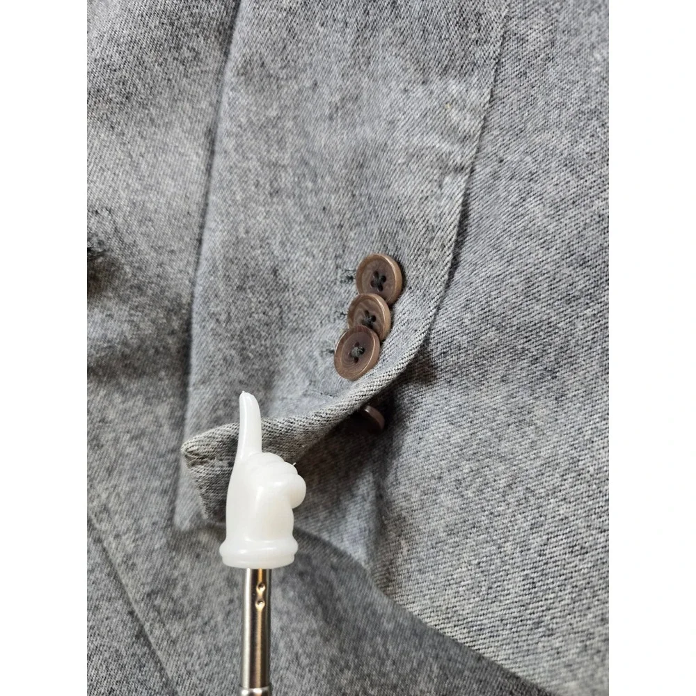 Banana Republic Blazer Mens 40R Grey 100% Cotton Italian Fabric Tailored Fit